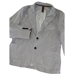 Eleventy Lazer Cut Blazer Men's 54‎ Gray Cotton Blend Stretch Sport Coat Italy